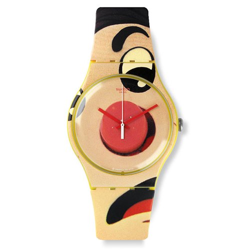 Swatch Dangerous Lies Multicolour Beige Dial Yellow Silicone Mens Watch SUOJ103