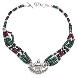 Girls Necklace Amulet Multi Gemstone Jewelry 18.5 inches (gnklc225)