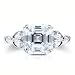 Sterling Silver 925 Asscher Cut Cubic Zirconia CZ Fashion Ring - Nickel Free Engagement Wedding Ring