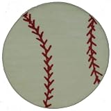 Round Baseball Area Rug 39"