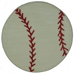 Round Baseball Area Rug 39"