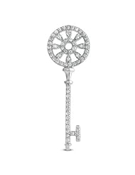 14K White Gold 0.6cttw Round Diamond Pendant