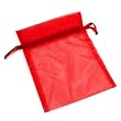 R�ticule � Cordon Organza 15x20cm - Rouge