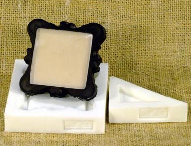 Silicone Rubber Mould. SmallFrame Set includes stand. 2 square, for marzipan, sugar, or... by NR Stampi