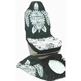 Hawaiian Car Seat Covers, Gray Big Turtle, set of 2 Front Bucket seat covers, Made in Hawaii USA, * FREE Shipping from Hawaii