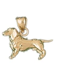 Dazzlers Solid 14 karats gold Dachsund Dog Charm Pendant Available in three colors from jewelsberry (weights: 4.0 grams only)