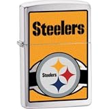 New Zippo NFL Pittsburgh Steelers Lighter Brushed Chrome Finish Excellent Performance High Quality