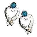 Sterling Silver, 14K and Opal Heart Earrings