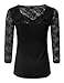 VIVALACE Womens 3/4 Lace Sleeve Twisted Cross Keyhole Knit Top