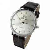 6sense 	 Men Women Office Style Genuine Leather Band Quartz Wrist Watch Clock