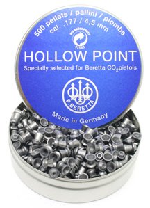 Beretta .177 Cal, 7.3 Grains, Hollowpoint, 500/Tin
