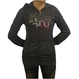 Womens Hurley gray fleece hoodie. 100% authentic sweatshirt with full front zip-up and large logo design. Very fashionable sweater this season for skate, surf fans or just to wear with jeans and sneakers