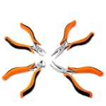 Neiko 4-Piece Precision Spring-Action Mini Plier Set with Easy-Hold Soft-Grip