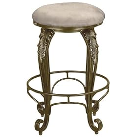 Berkeley Bar Stool Ivory Backless Copper by Home Decorators Collection