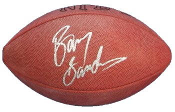 Barry Sanders Hand Signed Football
