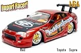 Jada Dub City Import Racer Metallic Red Rockford Fosgate Toyota Supra 1:64 Scale Die Cast Car