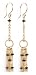 Earrings of 18k Gold tassels enhanced by Black Diamonds
