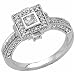 14K White Gold Bridal Retro-Style Engagement Ring