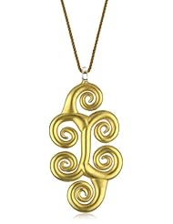 Yummi Glass 24k Gold-Painted Murano Glass Swirl Pendant Necklace