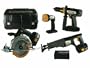 Factory-Reconditioned Panasonic EYC155GQWR 18-Volt 4-Tool Wood combo Kit includes Hammer drill, Circular Saw, Reciprocating Saw and Flashlight