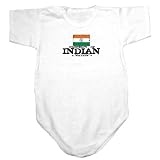Baby Bodysuit White  Property Of Indian Nation / Flag Transfer  India Country 9 - 12 Months