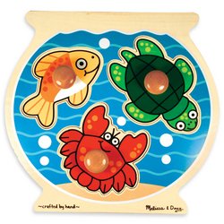 Melissa and Doug Deluxe Fish Bowl Jumbo Knob Puzzle by Melissa & Doug