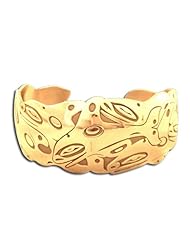 14K Yellow Gold Northwest Coast Native American Orca Tribe Bracelet. Made in USA.