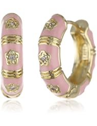 Little Miss Twin Stars Girls Enamel Cubic-Zirconia Huggy Earrings