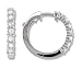 1 Carat Prong Set Diamond Hoop Earrings in 14k White Gold (with Safety Lock)