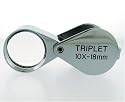 10x 18mm Triplet Jewelers Loupe w/leather case - Chrome
