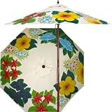 Flower Patch 9 Foot Patio Umbrella With Base - White