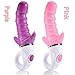 cnlinkco Women Sex Silicone Dual G-spot Vibrator Speed Waterproof Adult Sex Toys Massager(Pink)