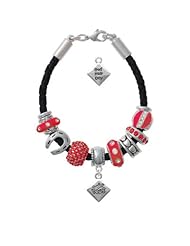 2-D "Bad Hair Day" with Girl on a Red Love & Luck Beaded Bracelet [Jewelry]