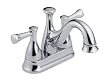 Delta Lockwood Double-Handle Centerset Lavatory Faucet with Metal Pop-Up, Chrome #2540-240