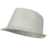 Half Sequin Fedora Hat - White W19S56C