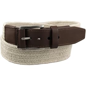 Dockers Men's 38Mm Stretch Web With Leather Tabs Belt