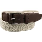DockersMen's38MmStretchWebWithLeatherTabsBelt