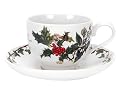 Portmeirion Holly and Ivy Teacup and Saucer Set of 6