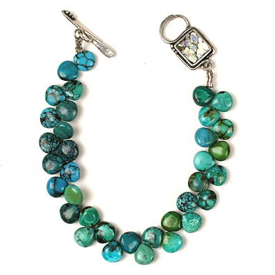 Childrens Toyshop  Jewelry : Turquoise Bracelet with Roman Glass (Israel)