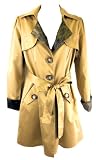Cushh Sand Dune Trench Button Up Knee Length Trench Coat Jacket