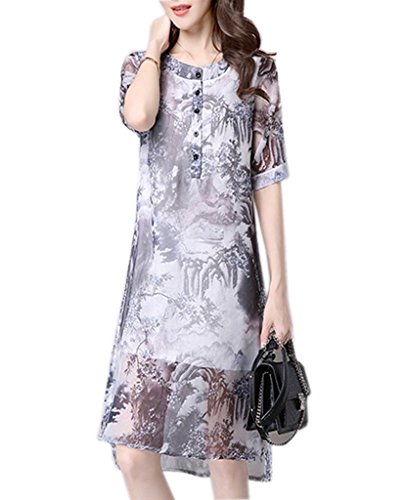 【PALERO・パレロ】 選べる７色 ワンピース ワンピ 半袖 花柄 シルエット レディース レディーズ ガールズ スカート きれいめ ドレス スカート スタイル フレア感 すけ感 ラウンドネック レトロ 重ね