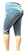 SOFIA'S Plus Size Women's Stretch Premium MID Rise Light Blue Denim Jeans Capri
