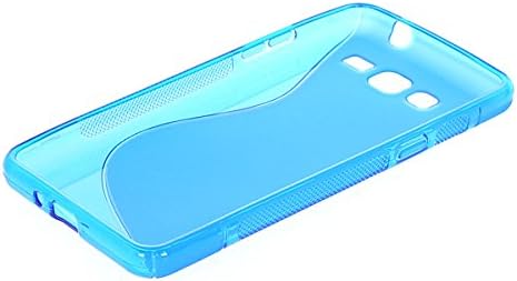 HUAZHUN S-Line Soft Flexible TPU Gel Silicone Skin Shell Back Case Cover For Samsung Galaxy Grand Prime G530H Blue