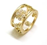 Diamond Set in Wide 11.5M Band Right Hand Ring in 18k Yellow Gold Ring Size 6.25 (T.w 1.10)