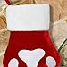 GiftsForYouNow Red Paw Print Personalized Dog Christmas Stocking, Embroidered with Red Thread, 100% Polyester, Customized Dog Stocking, Holiday Pet Decorations