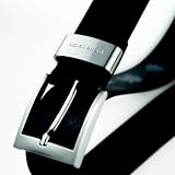 Ledergürtel Pierre Cardin im Stoffsäckchen, kostenlose Lieferung, schwarz 70007