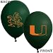 Collegiate Latex Balloons Miami Package of 10