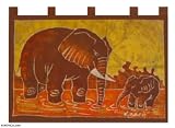 Review Novica  / Batik wall hanging, 'Elephant Child'