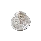 花柄模様 フレンチアンティーク調ガラスノブ クリア