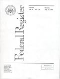 Federal Register, V. 70, No. 156, Monday, August 15, 2005